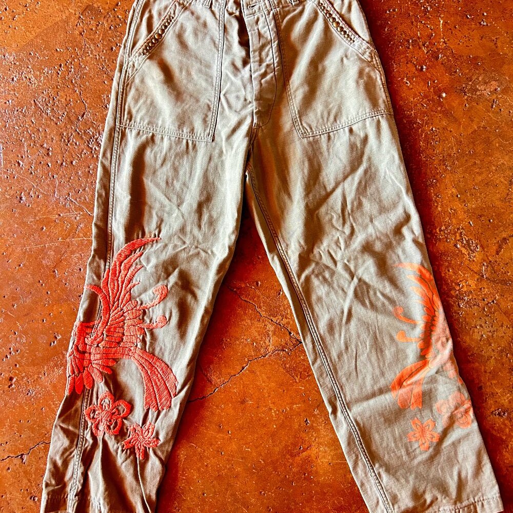 China Wall embroidered pants rare